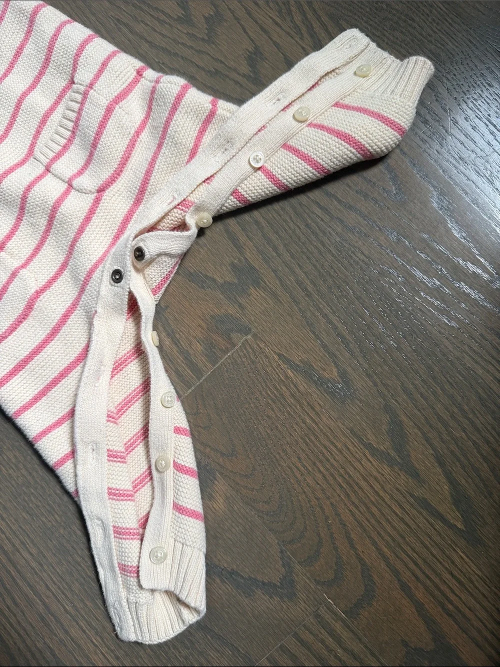 baby GAP Pink & Cream Striped Knit Romper 6-12M